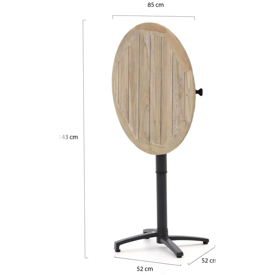Bellagio tuinmeubelen Bellagio Canzo klaptafel Ø85 (h:73/109cm) verstelbaar zwart, foto 5