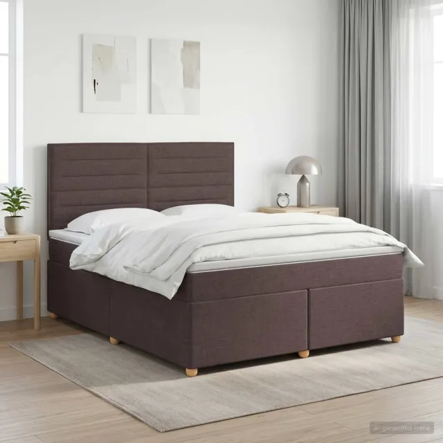 vidaXL Boxspringbed met matras Donkerbruin 180 x 200 cm Stof