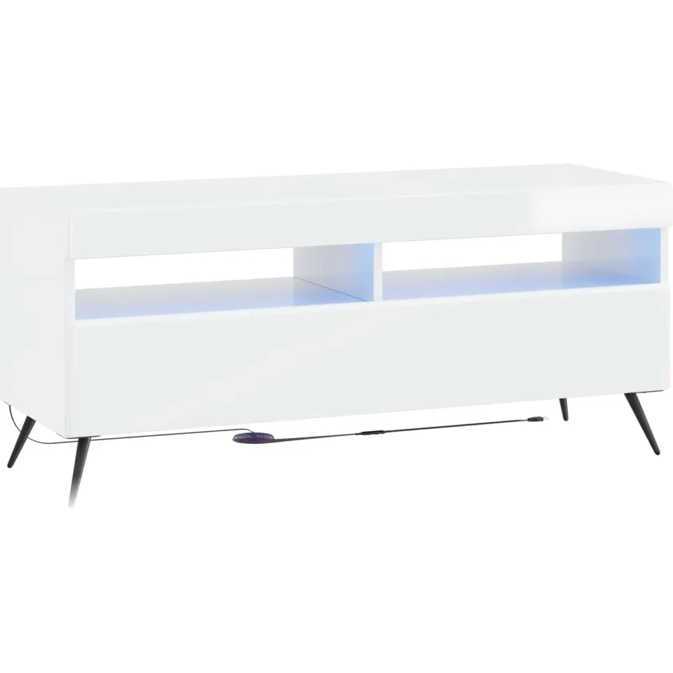 vidaXL LED tv-meubel Hoogglans Wit Bewerkt hout, foto 3