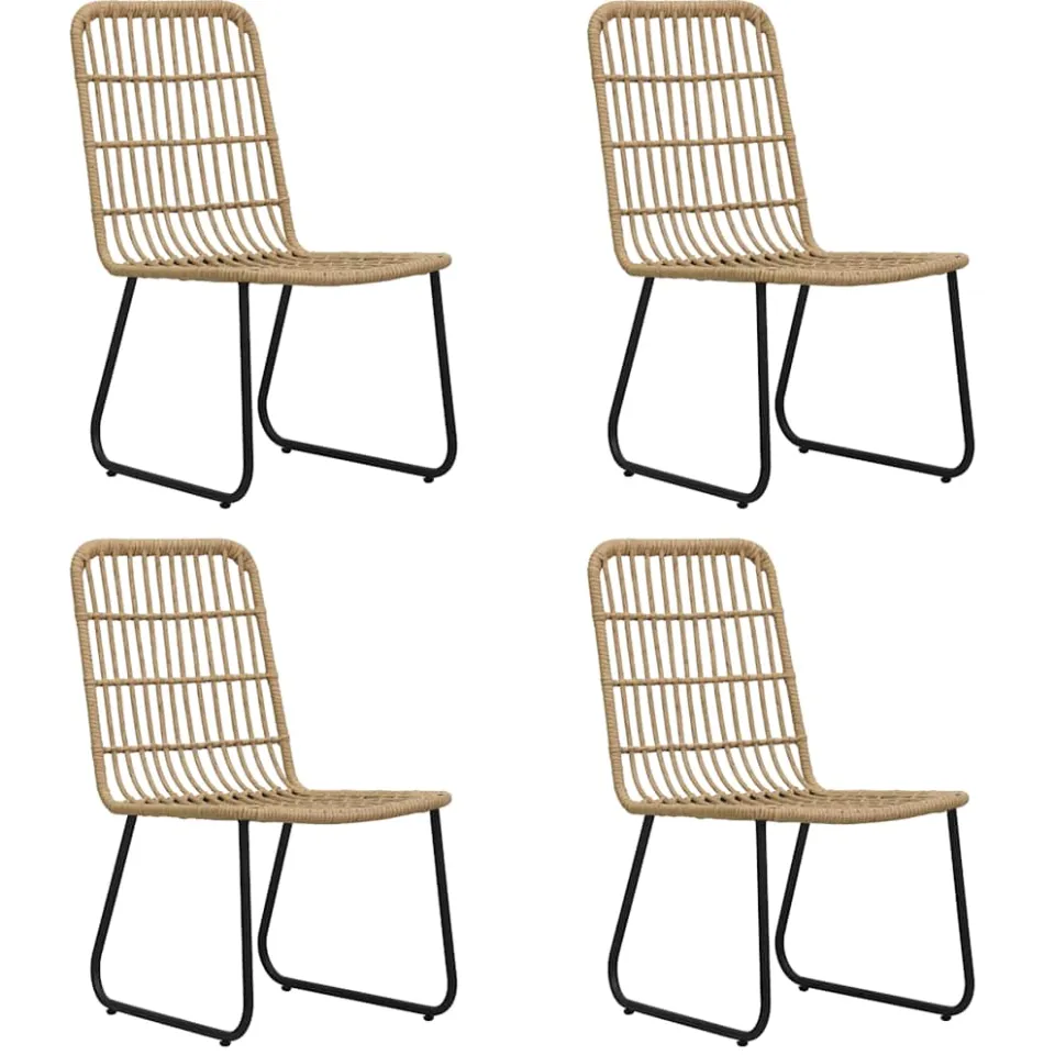 vidaXL 5-delige Tuinset poly rattan en glas Bruin