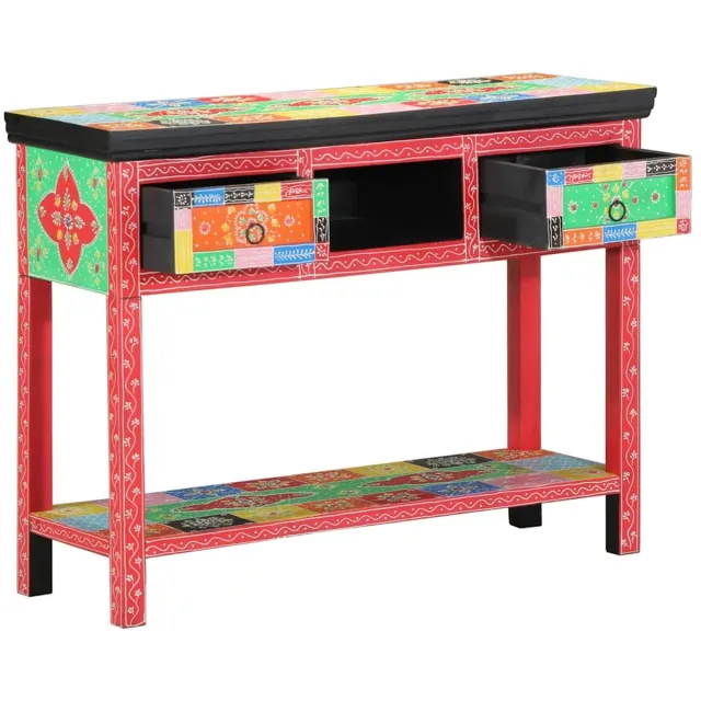 vidaXL Wandtafel - met - lade - met - opslag - Multikleur - 100 - x - 30 - x - 77 - cm