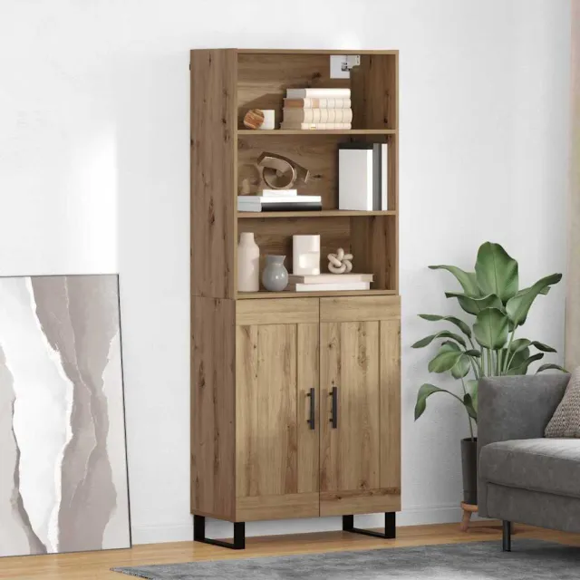 vidaXL Hoge kast 2 st Artisan Eiken 69,5 x 34 x 180 cm, foto 2