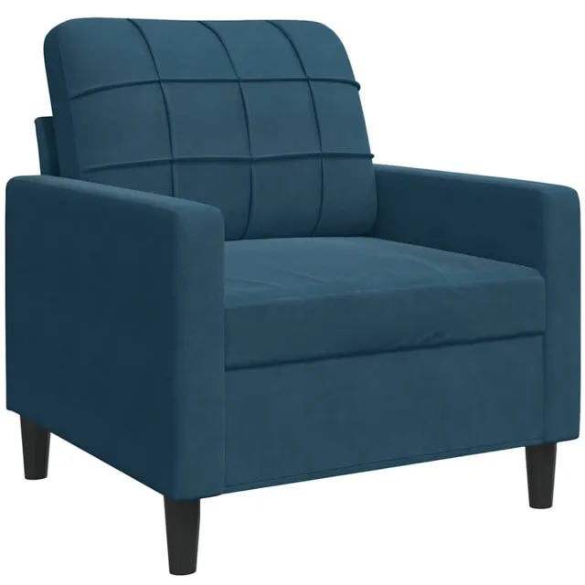 vidaXL Fauteuil - 60 - cm - fluweel - blauw
