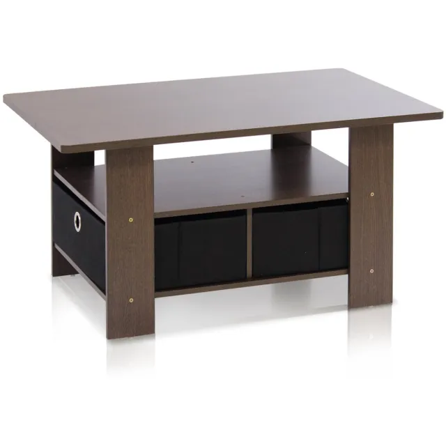 Unyqoos Stijlvolle salontafel met lade voor functionele woonruimtes in huis Donkerbruin/Zwart