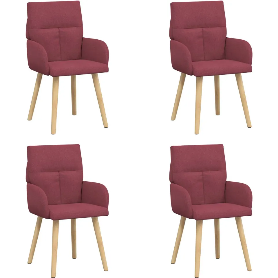vidaXL Eettafelstoelen 4 st Stof Wijnrood 60 x 56 x 93 cm, foto 3