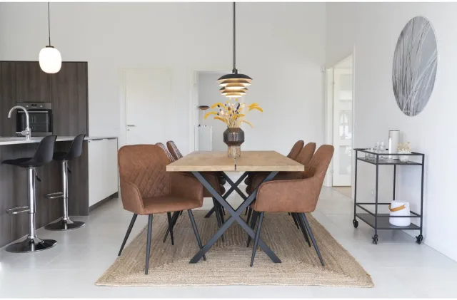House Nordic Eetkamerstoel Vintage Bruin - 65x57x87cm - Zithoogte 47cm - Set van 2