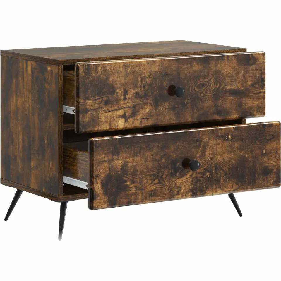 vidaXL Nachtkastje Gerookt eiken 62 x 34,5 x 47,5 cm Bewerkt hout, foto 3