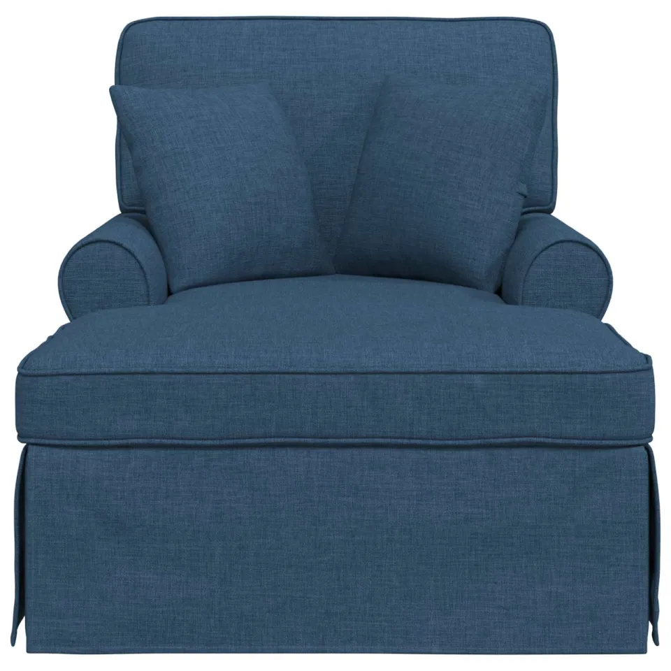 vidaXL Chaise Lounge met Rok 3 st Blauw Stof 91 x 157 x 91 cm