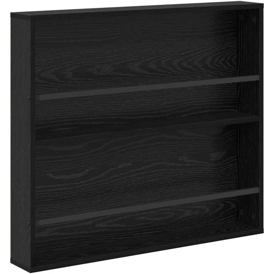 vidaXL Tijdschrift Rek Zwart Eiken 80 x 12 x 70 cm Bewerkt hout