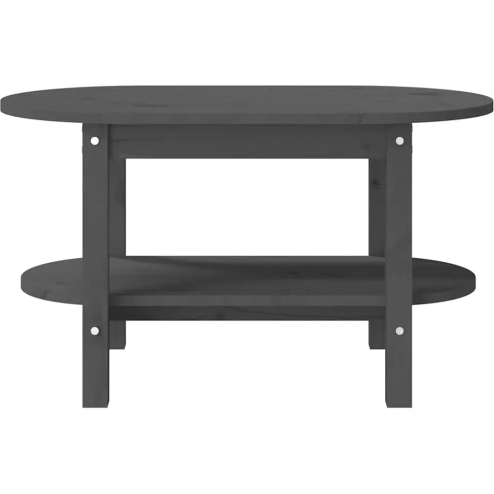 vidaXL Salontafel 80x45x45 cm massief grenenhout grijs, foto 4