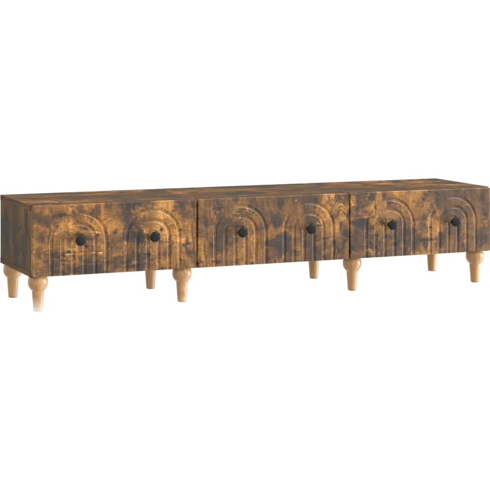 vidaXL TV-kast met lade Gerookt eiken 147 x 34,5 x 30 cm Bewerkt hout Bruin