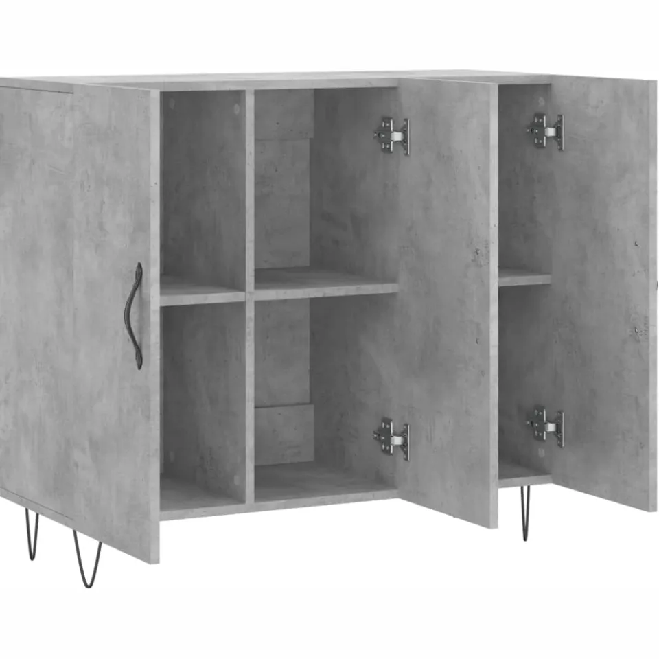 vidaXL Dressoir 90x34x80 cm bewerkt hout betongrijs grijs