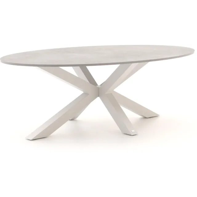 Bellagio tuinmeubelen Bellagio Induno Ellips dining tuintafel 200x110cm Wit