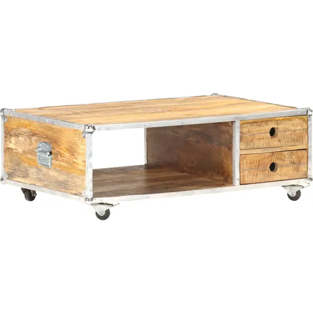 vidaXL Salontafel 89x59x33 cm massief ruw mangohout Bruin
