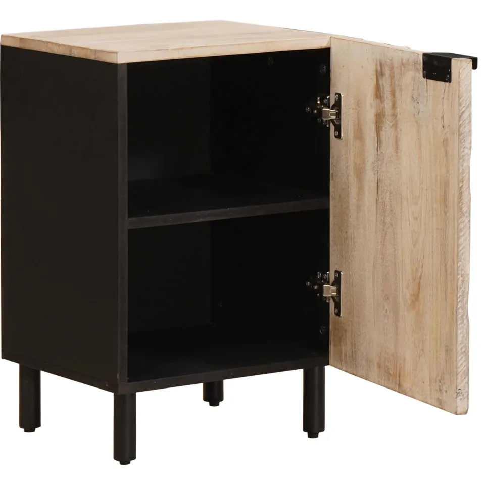 vidaXL Badkamerkast Wit 38 x 33 x 58 cm Massief Mango Hout, foto 2