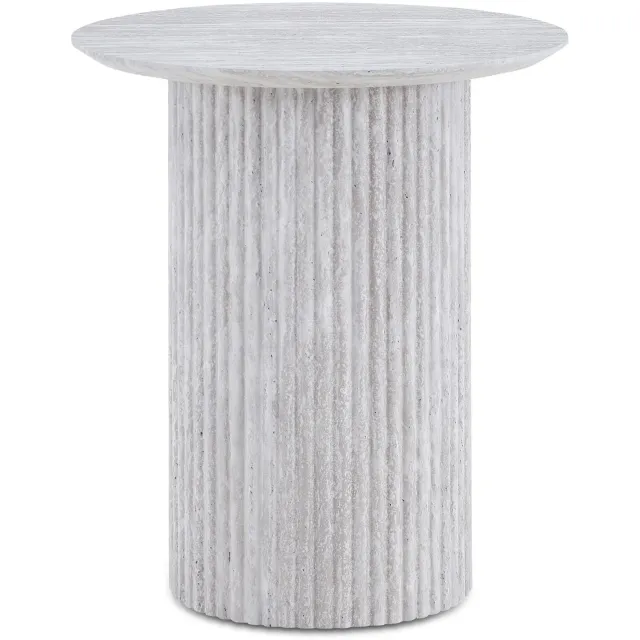 IDIMEX Bijzettafel TEBUR, rond, 45 cm, in travertinlook - grijs
