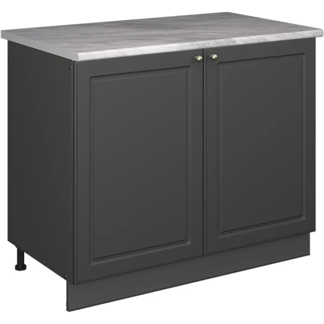 Vicco Wastafelkast Fame-Line, Anthrazit-Gold Landhaus/Antraciet, 100 cm, WB Marmer Anthrazit-Gold landelijk/Antraciet