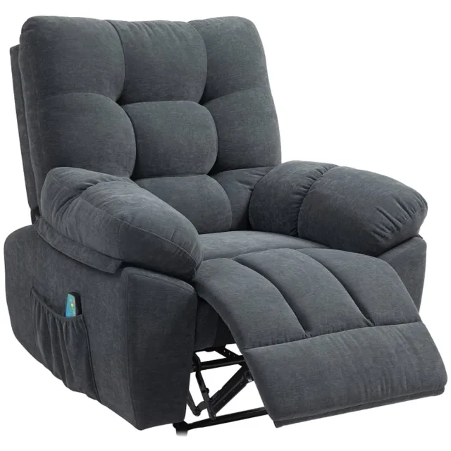 MODFU Massagestoel - Relaxfauteuil - Verstelbare Voetensteun - Donkergrijs