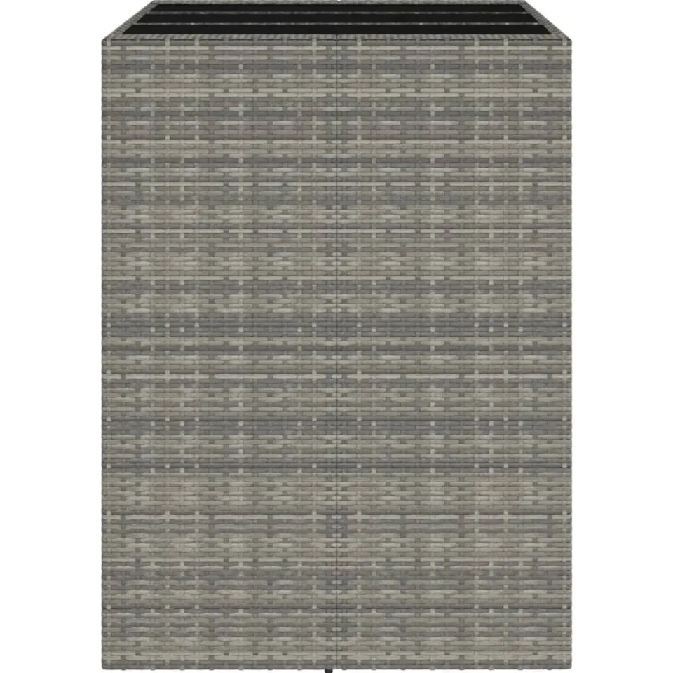 vidaXL Bartafel met glazen blad 105x80x110 cm poly rattan grijs, foto 4