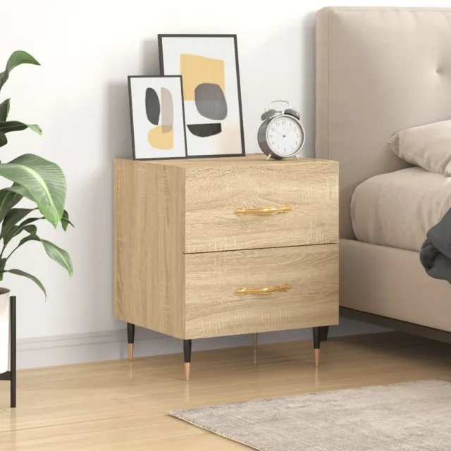 vidaXL Nachtkastje 40x35x47,5 cm bewerkt hout sonoma eikenkleurig Bruin