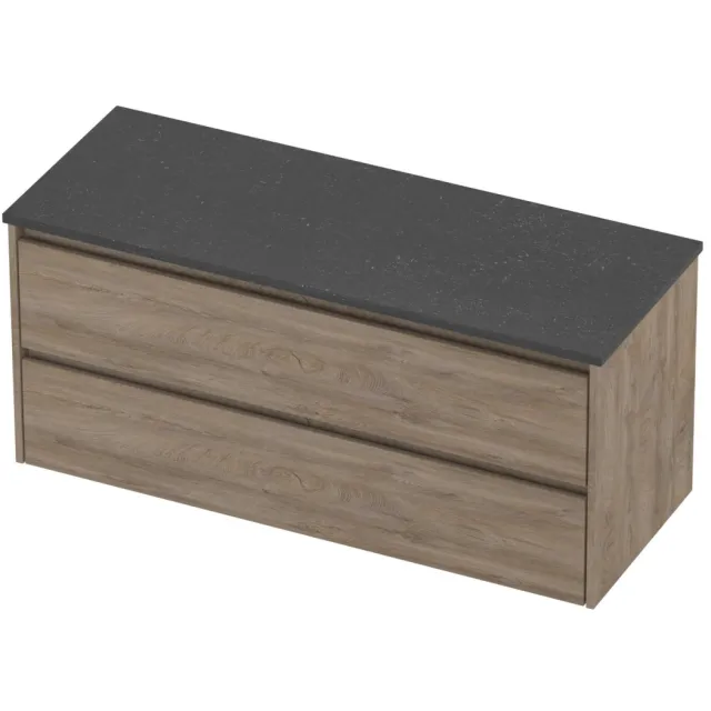Proline Deck Badmeubelset Hardsteen Symmetrisch 120x46x55 cm Blue Stone Raw Oak Eiken