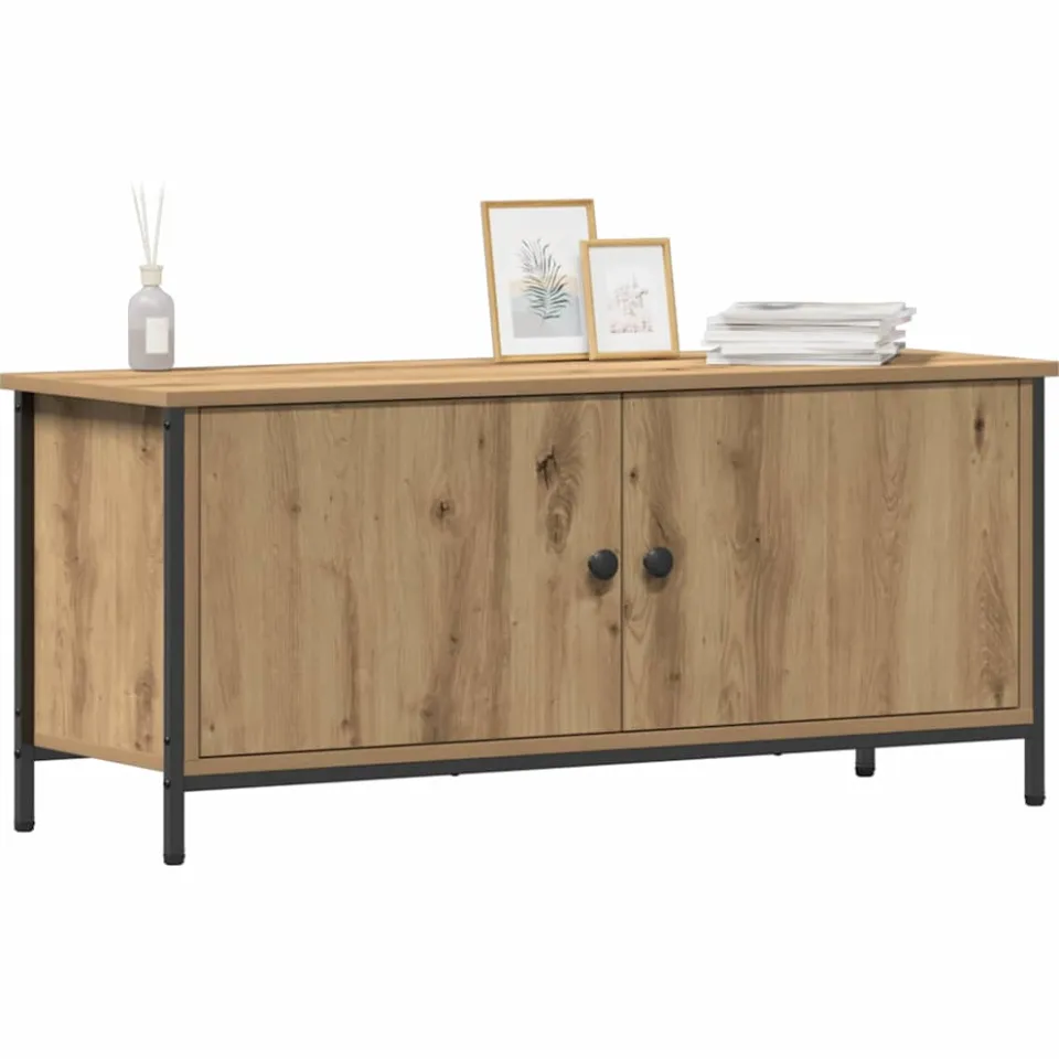 vidaXL TV-kast 100 x 35 x 45 cm Artisan Eiken Bewerkt hout Bruin