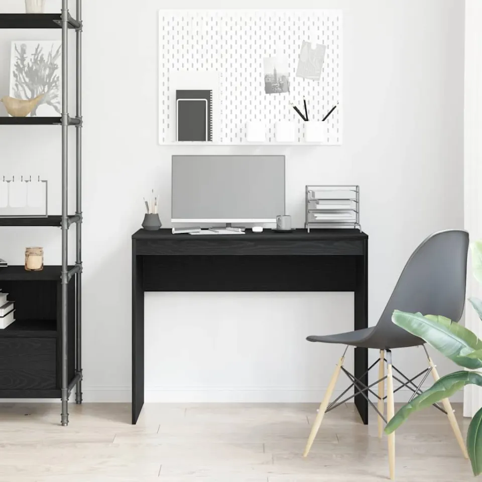vidaXL Bureau Zwart Eiken 90x40x72 cm Bewerkt Hout, foto 2