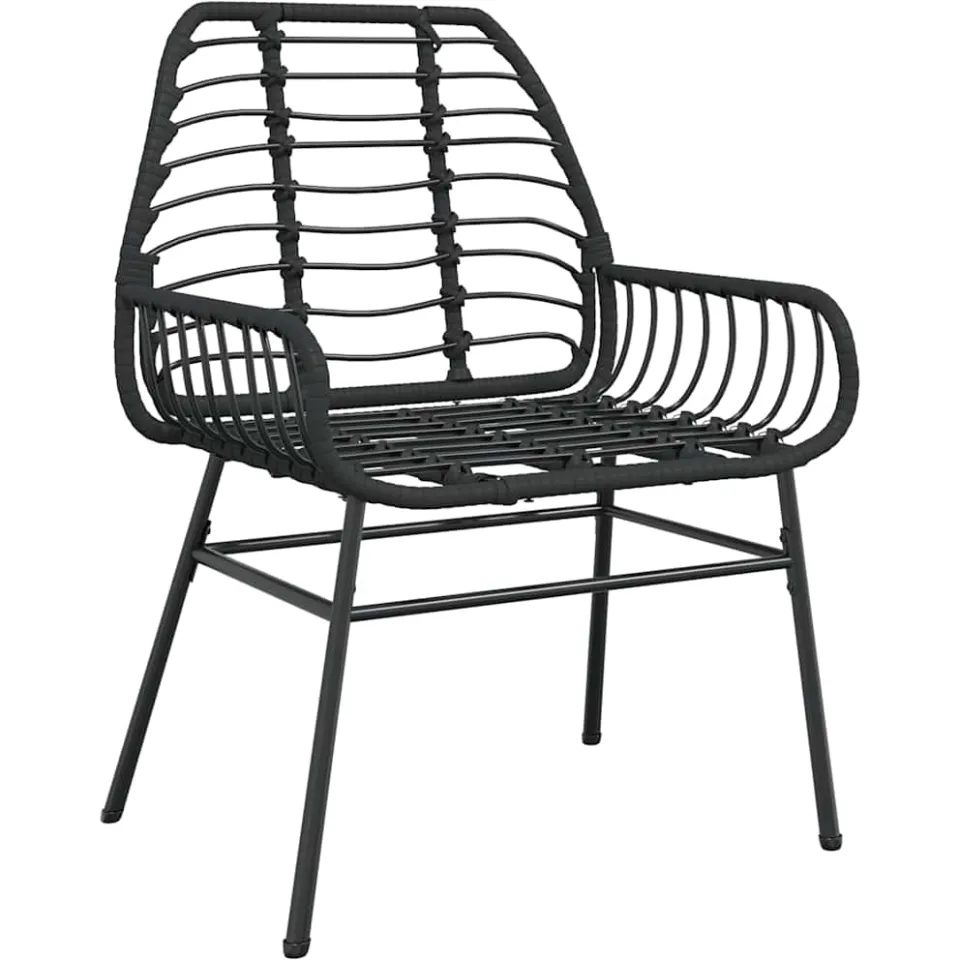 vidaXL 3-delige Tuinset poly rattan glas zwart, foto 3