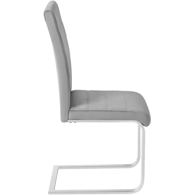 Klarven Eetkamerstoelen Fluweel donkergrijs - Leren Eetkamerstoelen - Eetkamerstoelen Set Van 2 - Dining Chairs - Ergonomische Rugleuning - Stabiel Sledeframe - Draagkracht Tot 120 Kg - B41xh100xd55,5cm