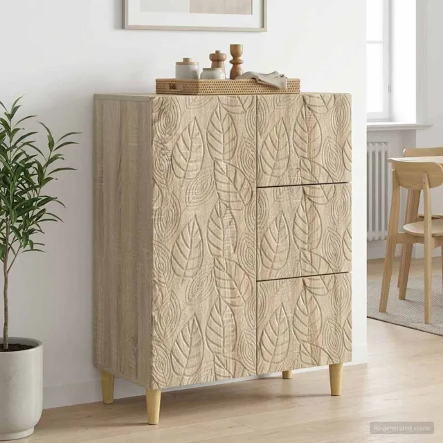 vidaXL Dressoir Sonoma Eiken 66 x 34,5 x 90 cm Bewerkt hout