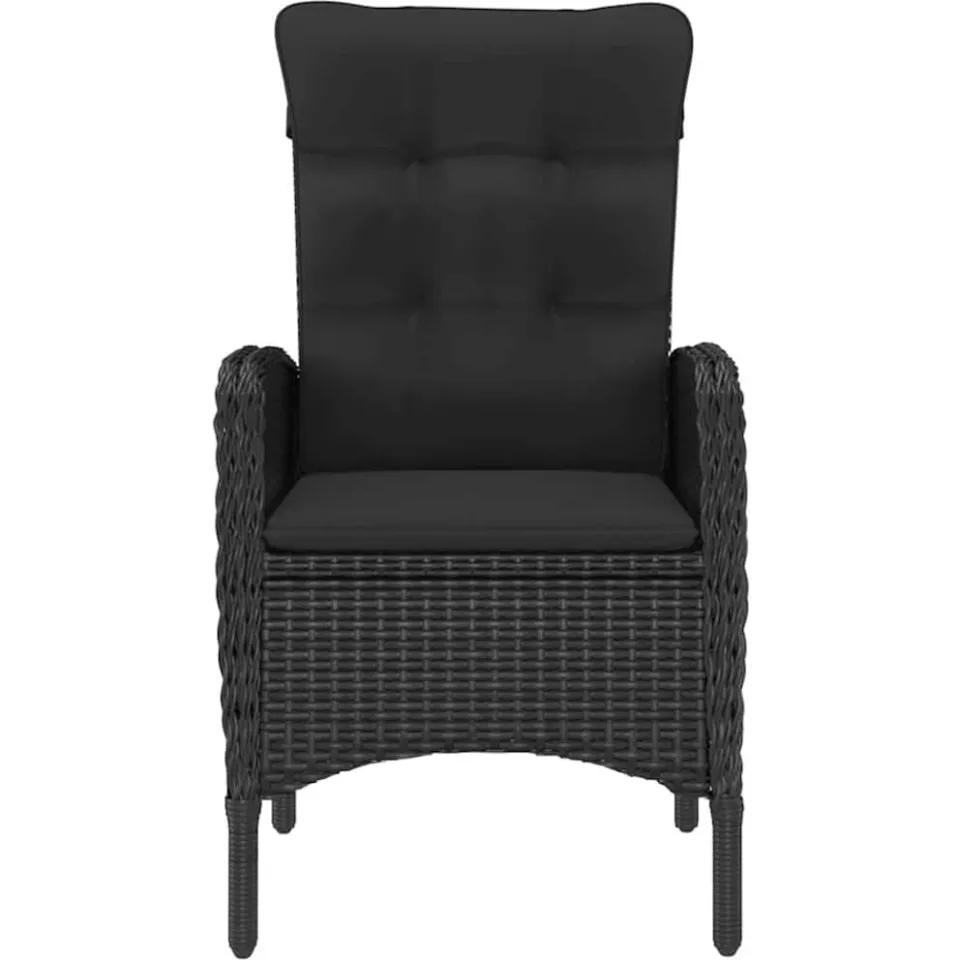 vidaXL 9-delige Tuinset poly rattan en glas zwart, foto 4