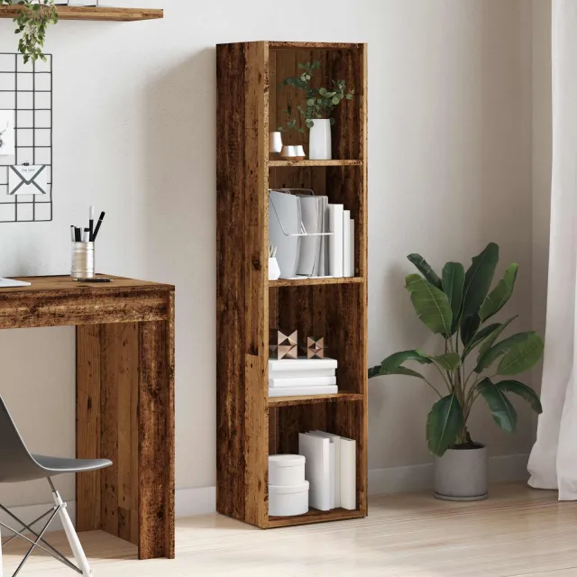 vidaXL Boekenkast oud houten 36x30x143 cm bewerkt hout bruin, foto 2