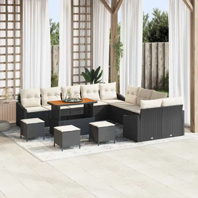 vidaXL Tuin Sofa Set 14 st Zwart poly rattan