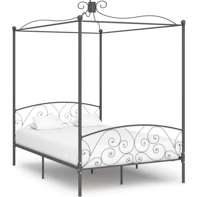 vidaXL Hemelbedframe metaal grijs 120x200 cm