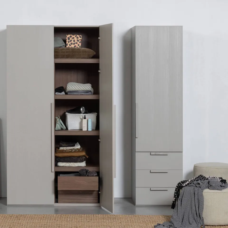 WOOOD Rens kledingkast 1-deurs pebble grey, foto 7