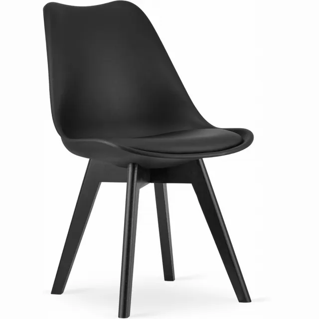 Viking Choice MARK - Eetkamerstoel - zwart houten onderstel - set van 4 - zwart