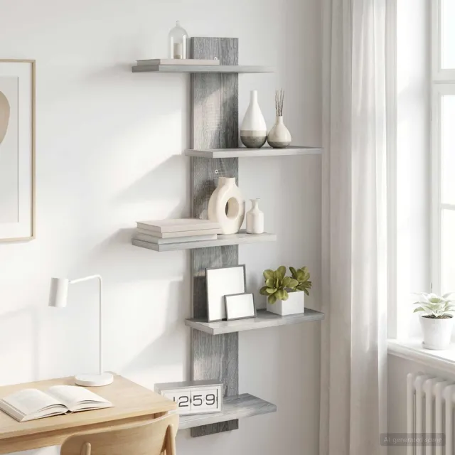 vidaXL Wand Vlonderschap Grijs Sonoma 48,5 x 15 x 101 cm
