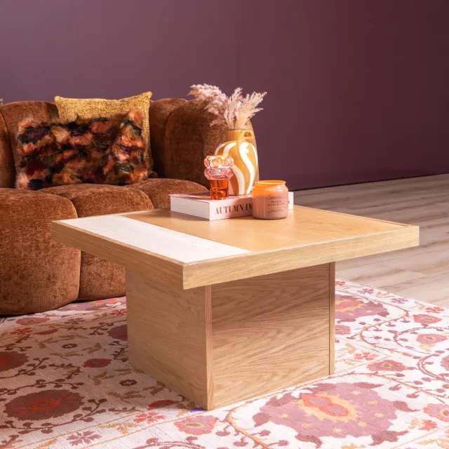 Bronx71 Salontafel Java 70x70 cm blank eiken naturel eiken