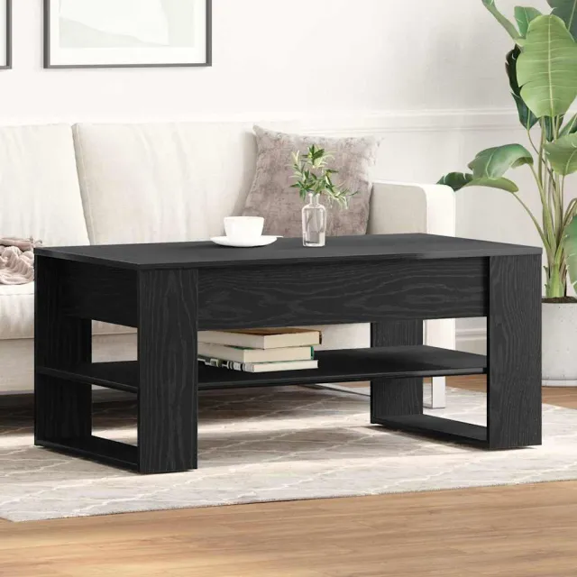 vidaXL Salontafel Zwart Eiken 102 x 55 x 45 cm Bewerkt hout, foto 2