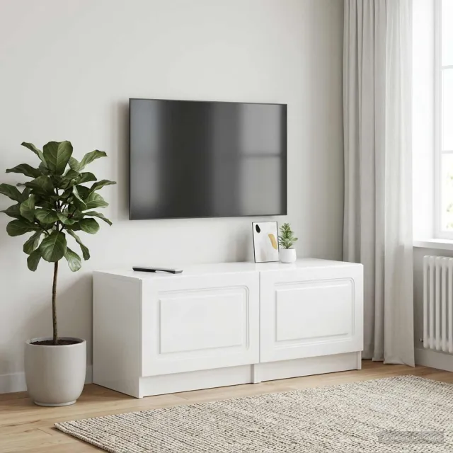 vidaXL Tv-meubel Hoogglans Wit Bewerkt hout, foto 2