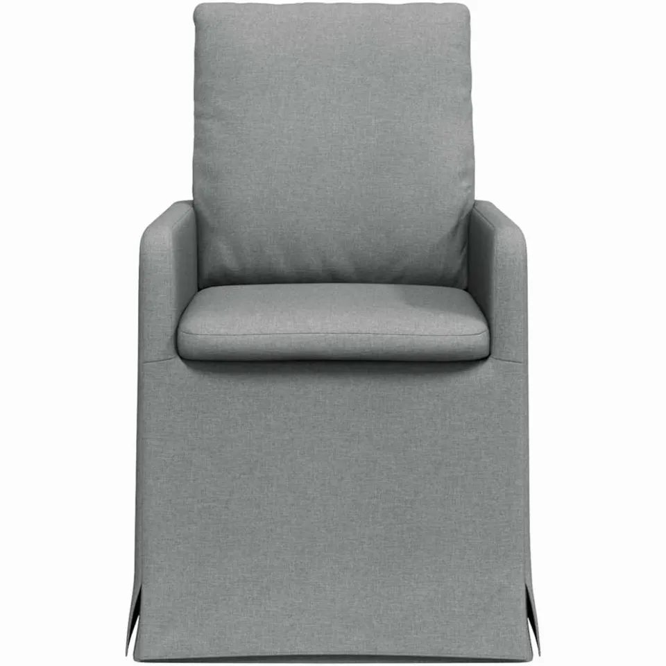 vidaXL Eettafelstoelen 2 st Stof Lichtgrijs 57 x 67 x 98 cm groen, foto 4