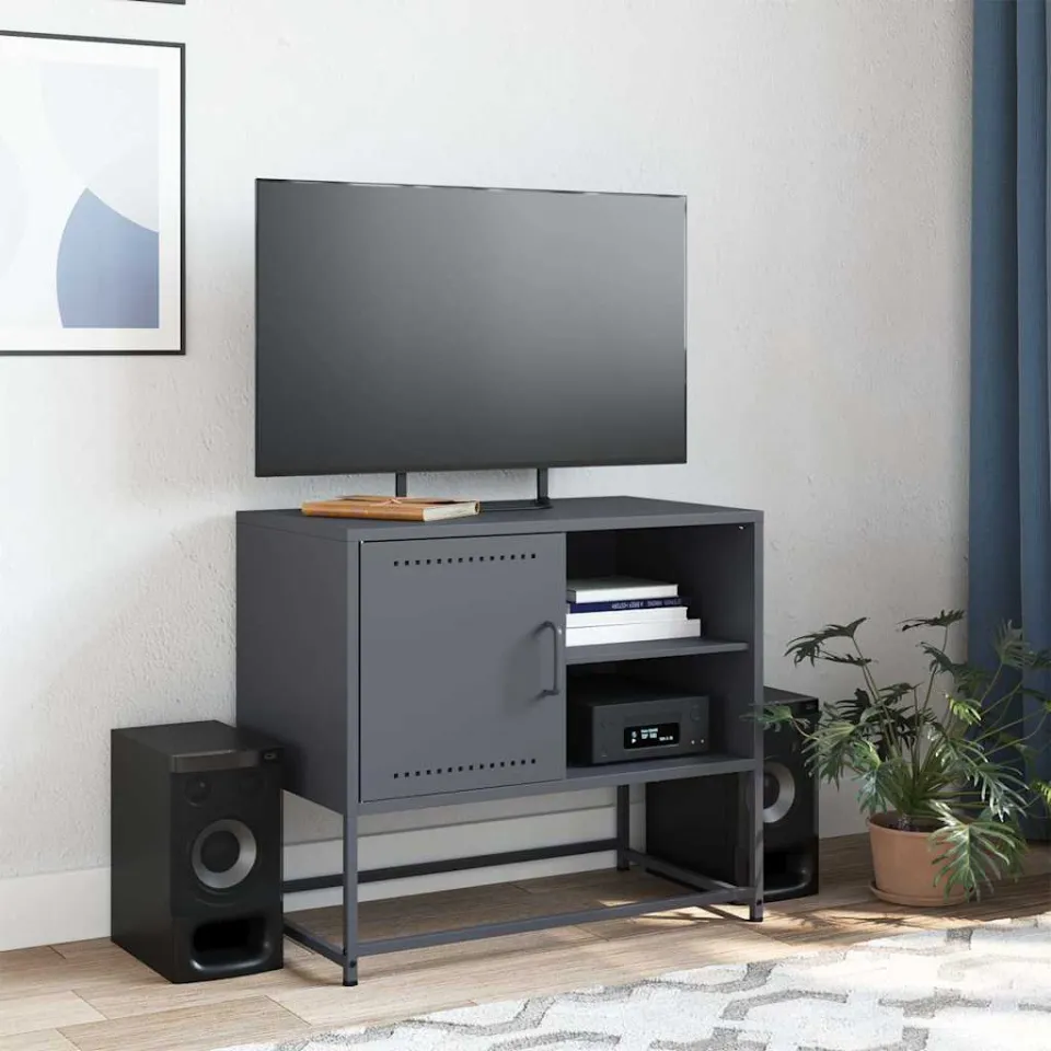 vidaXL Tv-meubel 68x39x60,5 cm staal olijfgroen, foto 3