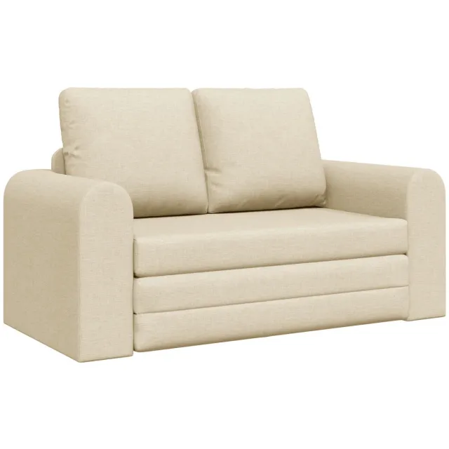 GranMaison Slaapbank - Uitklapbaar - Slaapstoel - Logeerbed - Zetelbed - Slaapfauteuil - Vouwbed - 2 persoons - Zeer comfortabel - Crème