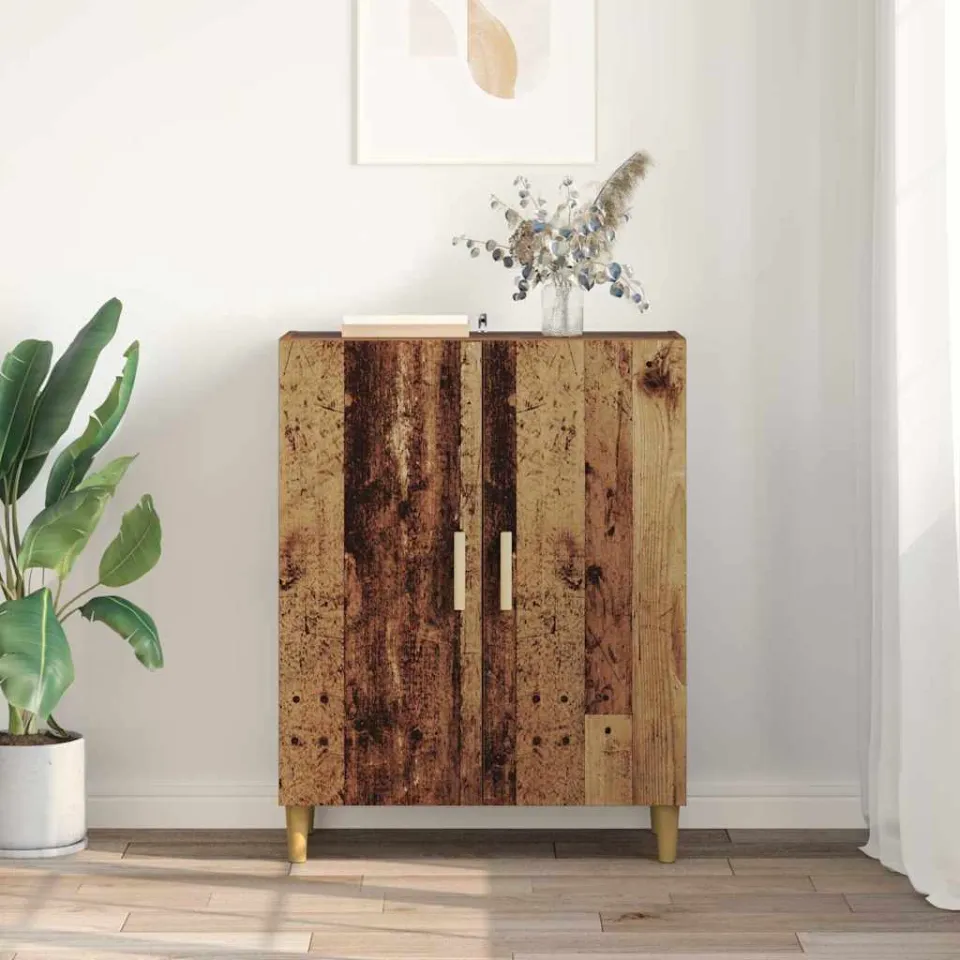 vidaXL Dressoir Oud hout 69,5 x 34 x 90 cm Bewerkt hout bruin, foto 4