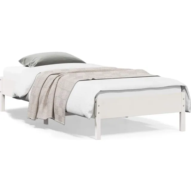 vidaXL Bedframe zonder matras massief grenenhout wit 140x200 cm
