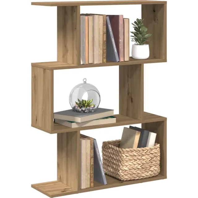 vidaXL Kamerscherm / boekenkast 3-laags 70x24x97 cm hout artisanaal Bruin