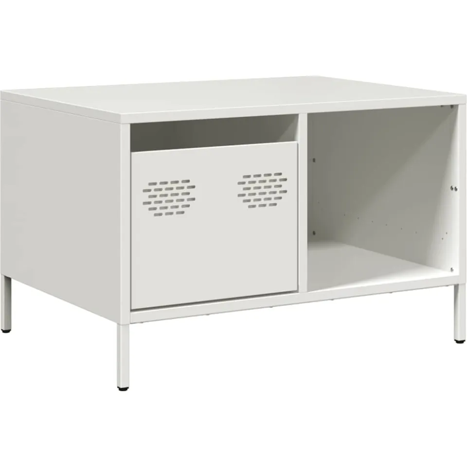 vidaXL Salontafel 68,5x50x43,5 cm koudgewalst staal wit, foto 3