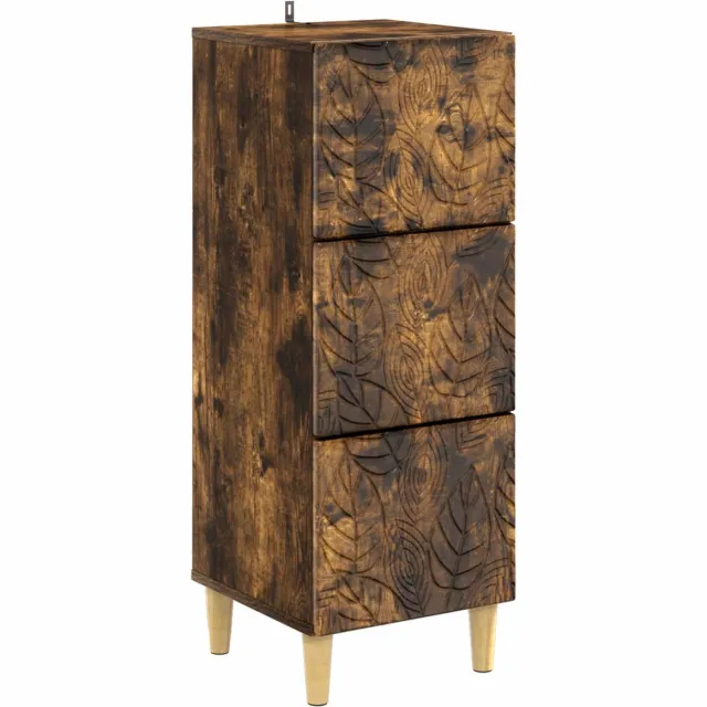 vidaXL Ladekast - 33 - x - 34,5 - x - 90 - cm - Bewerkt - hout - Gerookt - eiken Gerookt eiken