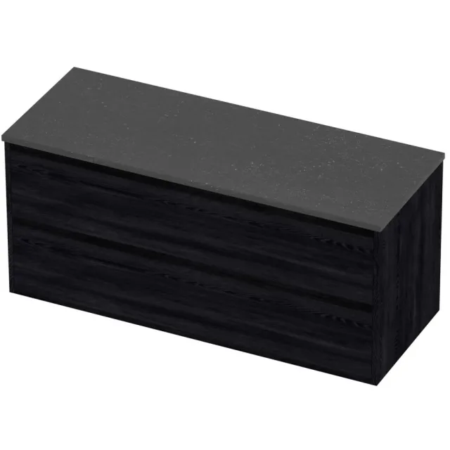 Proline Deck Badmeubelset Hardsteen Greeploos 2 Laden 120x46x54 cm Blue Stone Black Oak
