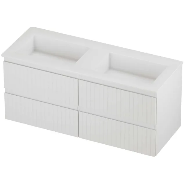 Proline Aristo Badmeubelset Polystone Elegant Zonder Gat 120x46x54 cm Glans Wit Mat Wit